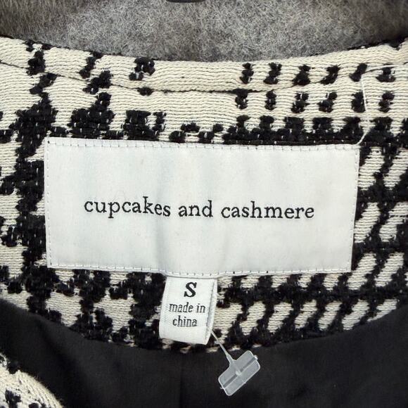 Cupcakes And Cashmere Fernando Jacket Small Black White Houndstooth Preppy - Picture 12 of 15